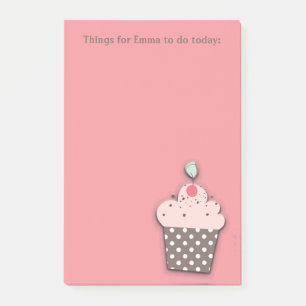 Rosa brauner Cupcake Personalisierte To-Do-Liste Post-it Klebezettel