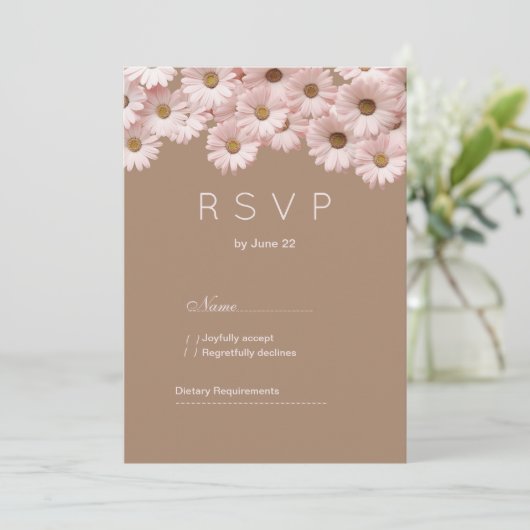 Rosa Brauner Gänseblütenblütenbarsch UAWG Einladung (Stehend Vorderseite)