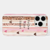 Rosa brauner Leopard Druckhörer Streifen Case-Mate iPhone Hülle (Rückseite (Horizontal))