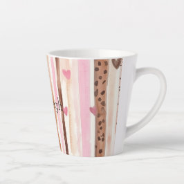 Rosa brauner Leopard Druckhörer Streifen Geburtsta Milchtasse