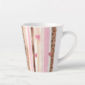 Rosa brauner Leopard Druckstreifen Herz Milchtasse (Rechts)