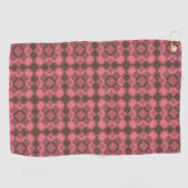 Rosa braunes Karo-Argyle-Muster Golfhandtuch (Horizontal)