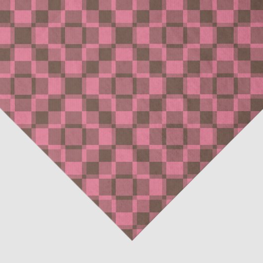 Rosa Braunes Karo-Argyle-Muster Seidenpapier (Ausschnitt)