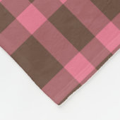 Rosa braunes Karomuster Fleecedecke (Ecke)