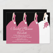 Rosa Braut-Brautjungfern-Brautparty-Einladung Einladung (Vorne/Hinten)