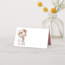 Rosa Braut Groom Cartoon Hochzeitssemble Brautpart