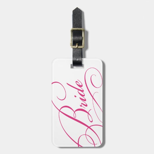 Rosa Braut, romantisches Flitterwochengepäck Gepäckanhänger (Vorderseite vertikal)