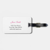 Rosa Braut, romantisches Flitterwochengepäck Gepäckanhänger (Rückseite horizontal)