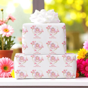 Rosa Braut-Teeparty Roségold Blumenname Geschenkpapier