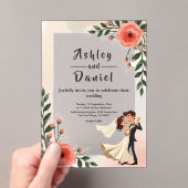 Rosa Braut und Blütenblütenhochzeit in elegantem R Acryleinladungen (Insitu (Handheld))