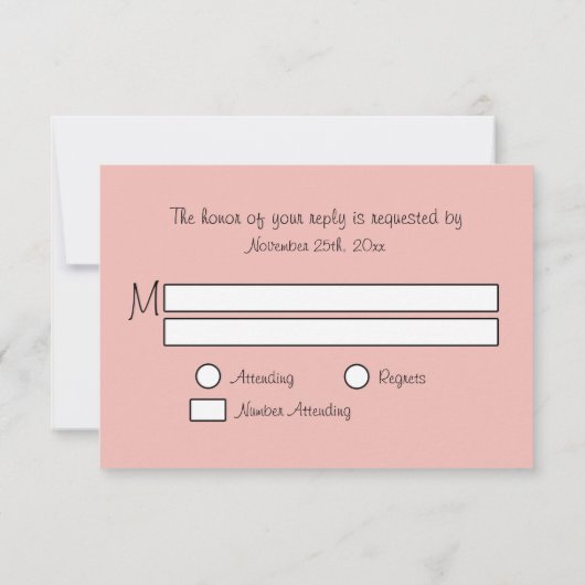 Rosa Braut und Gärtnerei Auto - RSVP Karten (Rückseite)