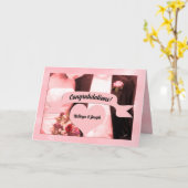 Rosa Braut und Groom Hochzeit Glückwunsch Karte (Gelbe Blume)