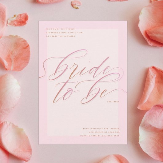 Rosa Braut zu sein | Modernes Script-Brautparty Einladung