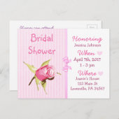 Rosa Brautdusche Einladung (Vorne/Hinten)