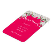 Rosa Brautdusche Einladung Magnet (Linke Seite)