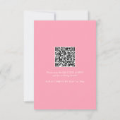 Rosa Brautdusche Einladung mit QR-Code (Rückseite)
