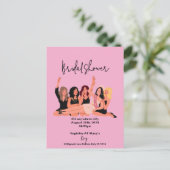 Rosa Brautdusche Postkarte (Stehend Vorderseite)