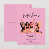 Rosa Brautdusche Postkarte (Vorne/Hinten)