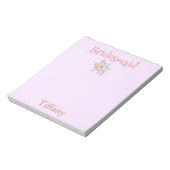 Rosa Brautjungfer hübsch Notizblock (Rotiert)