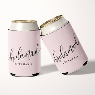 Rosa Brautjungfer Modern Script Dosenkühler