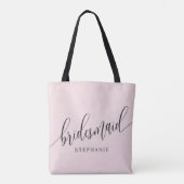 Rosa Brautjungfer Modernes Script Tasche (Rückseite)