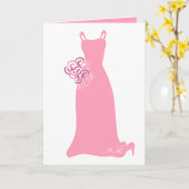 Rosa Brautjungfern-Kleid Karte (Gelbe Blume)