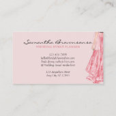 Rosa Brautkleid Hochzeitsplaner Visitenkarte (Rückseite)