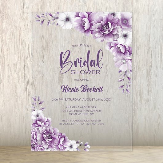 Rosa Brautparty Acryleinladungen