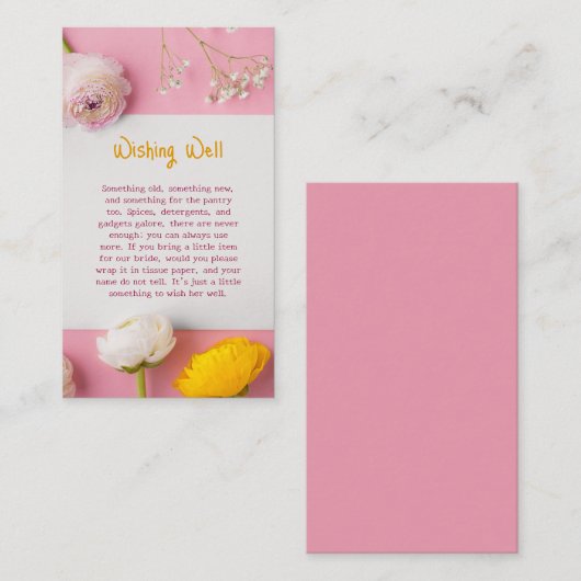 Rosa Brautparty Begleitkarte (Vorne/Hinten)