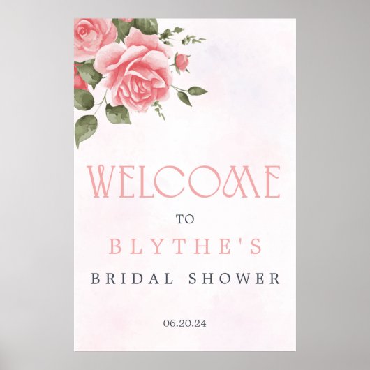 Rosa Brautparty Begrüßungszeichen Poster (Vorne)