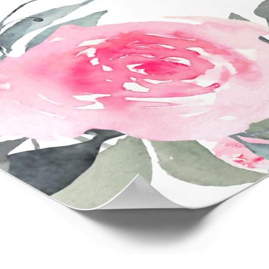 Rosa Brautparty Begrüßungszeichen Poster (Ecke)