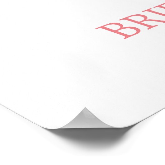 Rosa Brautparty Begrüßungszeichen Poster (Ecke)