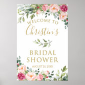 Rosa Brautparty Begrüßungszeichen, Schaumstoffplat Poster (Vorne)