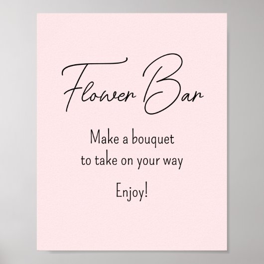 Rosa Brautparty Blume Bar Poster (Vorne)