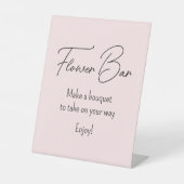 Rosa Brautparty Blume Bar Sockelschild (Vorderseite)