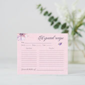 Rosa Brautparty Blumenkarte (Stehend Vorderseite)