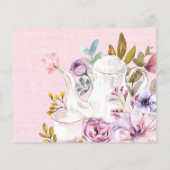 Rosa Brautparty Blumenkarte (Rückseite)