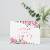 Rosa Brautparty Blumenkarte Postkarte (Stehend Vorderseite)