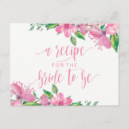 Rosa Brautparty Blumenkarte Postkarte