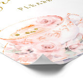 Rosa Brautparty Blumenstrauß Tee Party Snacks Poster (Ecke)