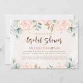 Rosa Brautparty Blütenfarben Einladung (Vorderseite)