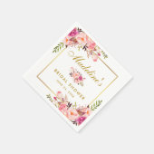 Rosa Brautparty Blütenfarben Serviette (Ecke)