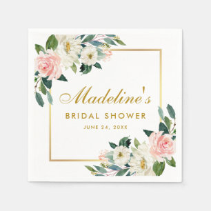 Rosa Brautparty Blütenfarben Serviette