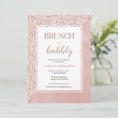 Rosa Brautparty Brunch & Bubbly Einladung (Stehend Vorderseite)