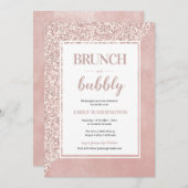 Rosa Brautparty Brunch & Bubbly Einladung (Vorne/Hinten)