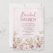 Rosa Brautparty Brunch Einladung (Vorderseite)