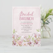 Rosa Brautparty Brunch Einladung (Stehend Vorderseite)