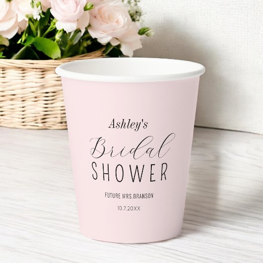 Rosa Brautparty Brunch Pappbecher