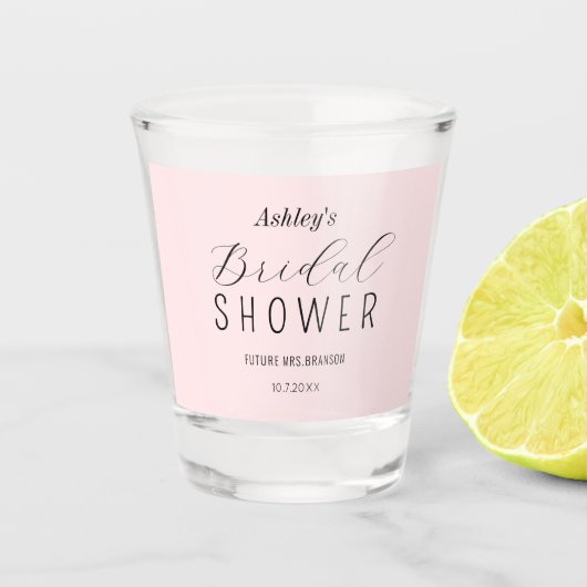 Rosa Brautparty Brunch Shotglas Schnapsglas (Vorderseite)