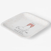 Rosa Brautparty Brunch und Bubbly Pappteller (Gewinkelt)